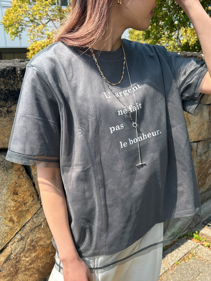 【WEB限定】チュールレイヤードロゴカットソー≪手洗い可能≫