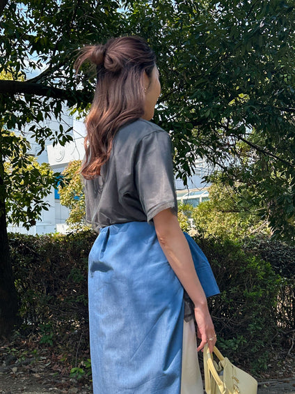 【WEB限定】チュールレイヤードロゴカットソー≪手洗い可能≫