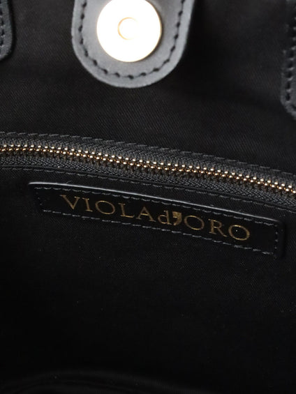 【VIOLAd'ORO】レザーハンドルかごバッグ