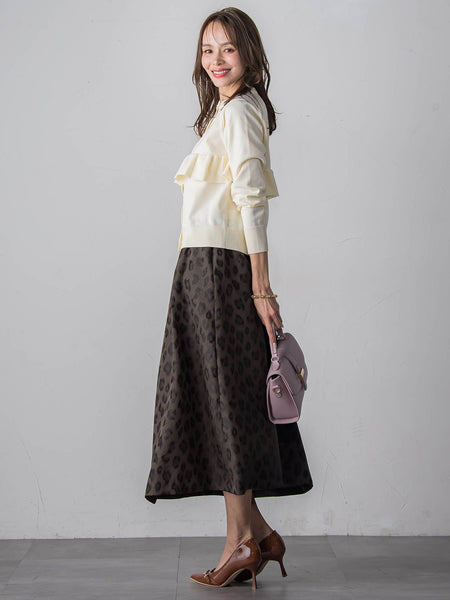 【WEB限定】レオパードジャガードスカート