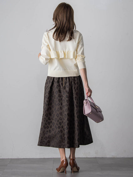 【WEB限定】レオパードジャガードスカート