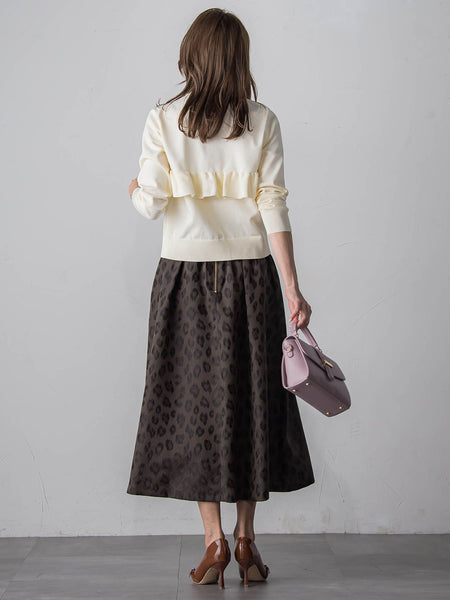 【WEB限定】レオパードジャガードスカート