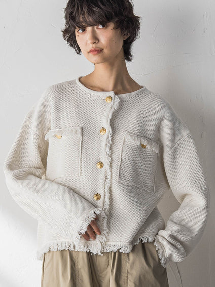 デニムライクニットジャケット