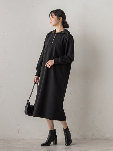 【WEB限定】圧縮起毛ステンニットワンピース≪手洗い可能≫