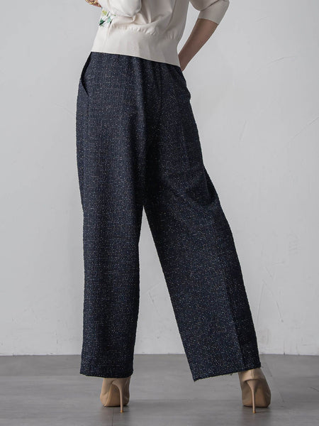 ツイードラメワイドパンツ