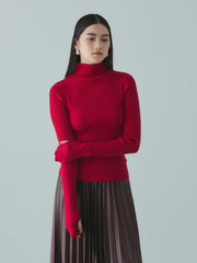 サムホールハイネックニットプルオーバー≪手洗い可能≫