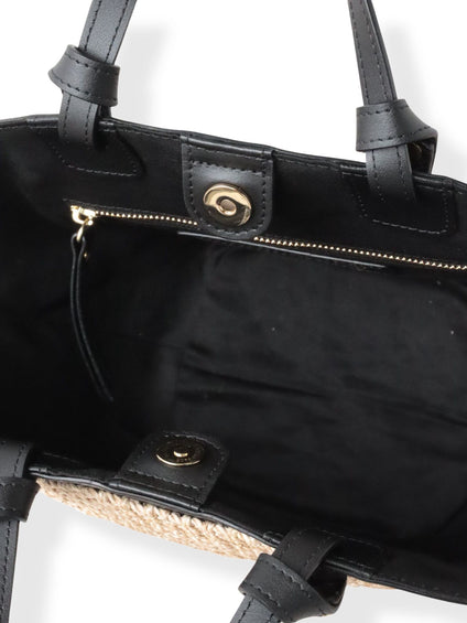 【VIOLAd'ORO】レザーハンドルかごバッグ