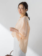 シアーブロードバンドカラーブラウス