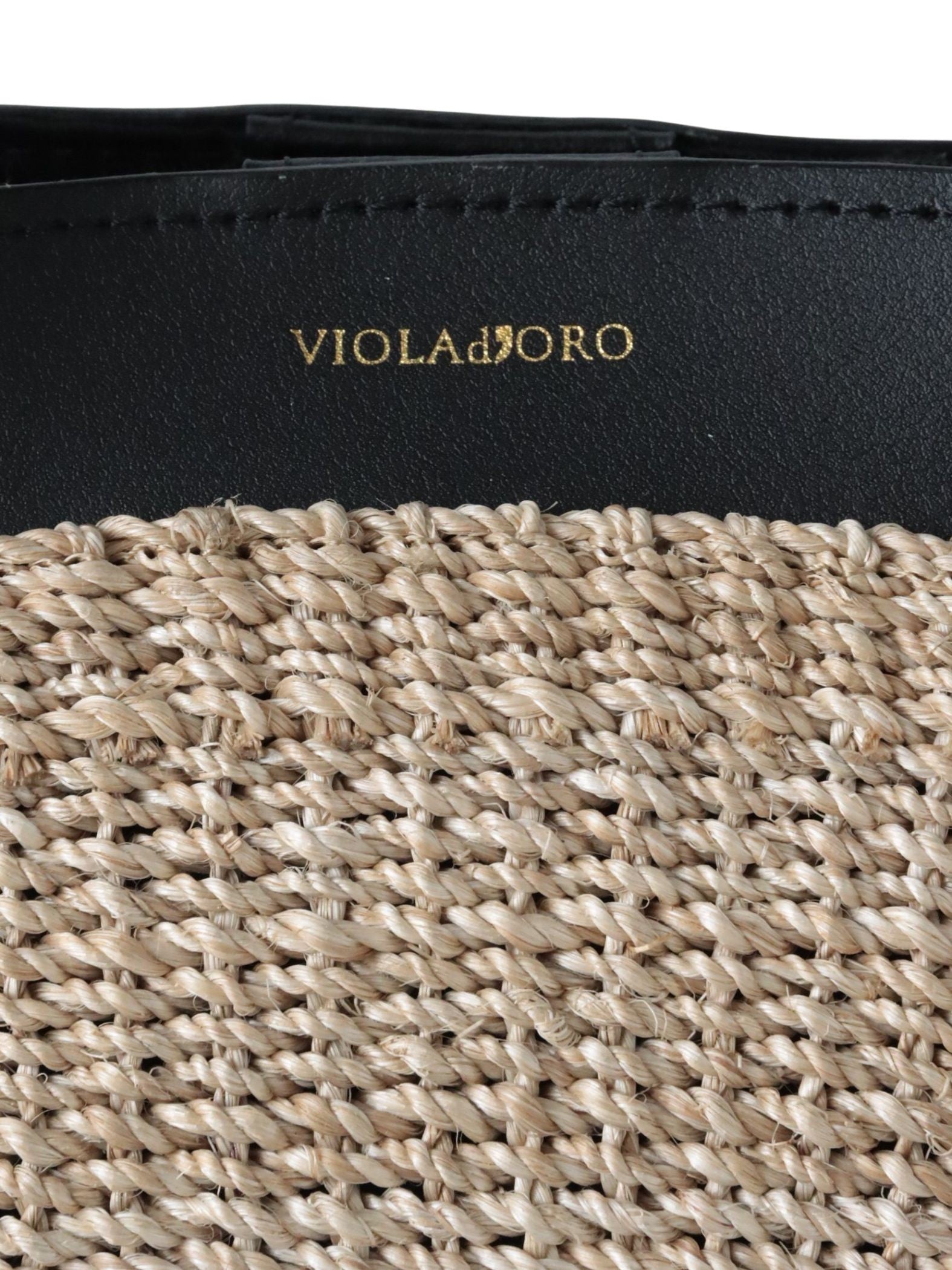 【VIOLAd'ORO】レザーハンドルかごバッグ