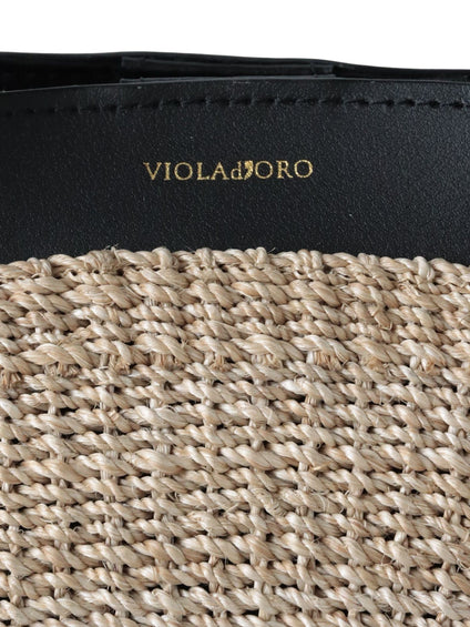 【VIOLAd'ORO】レザーハンドルかごバッグ