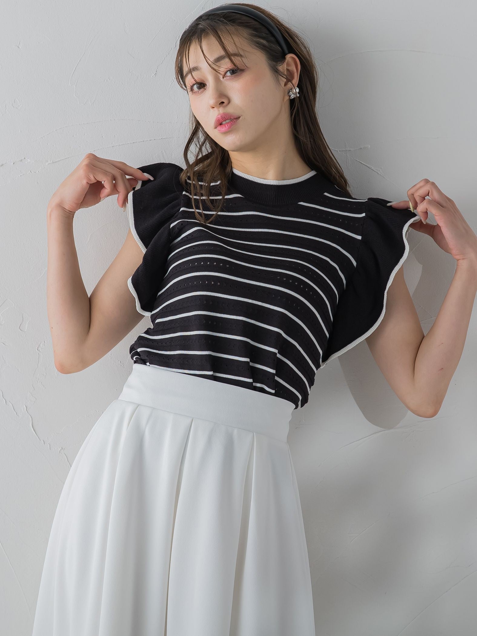 ボーダーズ♡ポケットフリル スカート-