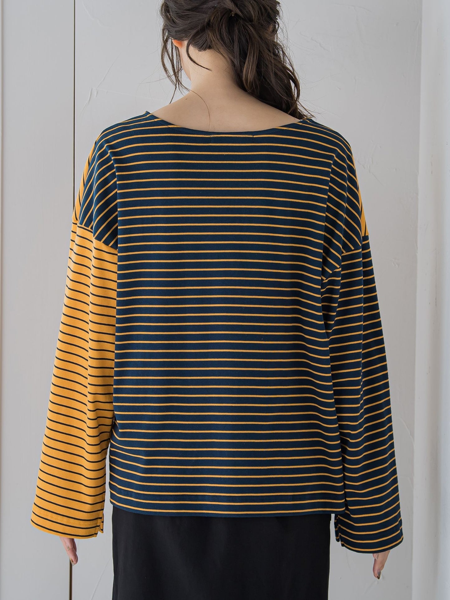 【切り返しのボーダーで遊び心をプラス】ボーダーTシャツ《手洗い可能》