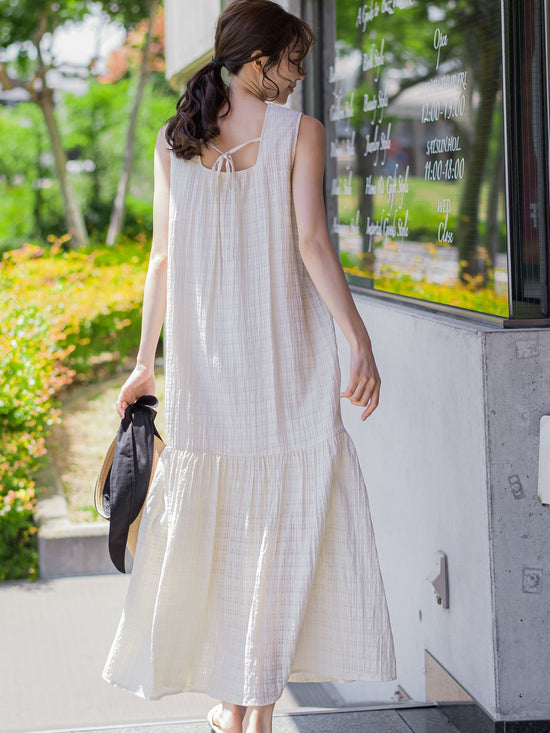 【バックリボンで後ろ姿もかわいい】チェック切替ワンピース《手洗い可能》