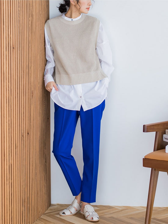 カラーテーパードパンツ≪洗濯機で洗える≫
