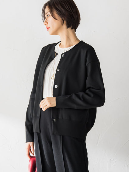 【洗えるニット】ニットブルゾン≪シワになりにくい≫