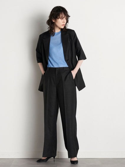 【大きいサイズ】【極】シワになりにくいファージュストレッチパンツ《吸湿速乾/洗濯機で洗える》