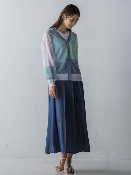 LEVITAブロッキングシアーカーディガン≪手洗い可能≫