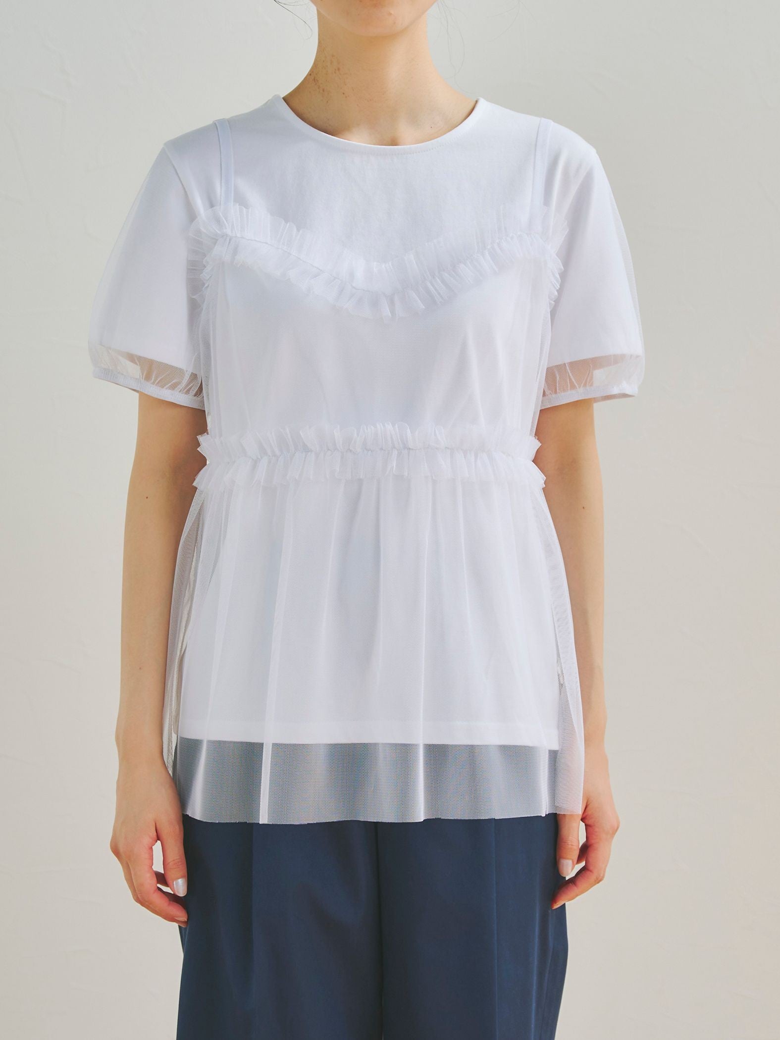 チュールビスチェ付きTシャツ | Droite lautreamont(ドロワット