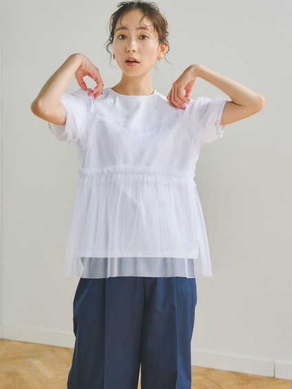 チュールビスチェ付きTシャツ