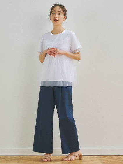 チュールビスチェ付きTシャツ