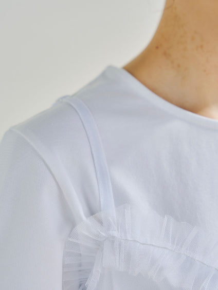 チュールビスチェ付きTシャツ
