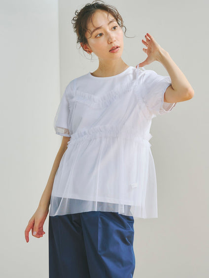 チュールビスチェ付きTシャツ