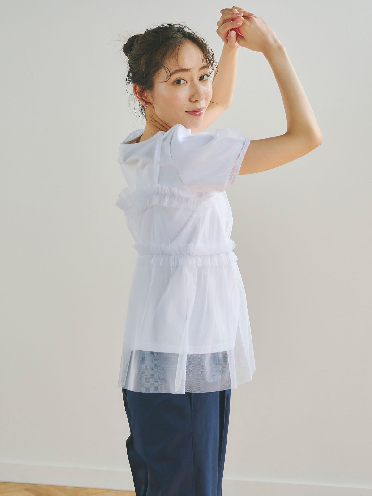 チュールビスチェ付きTシャツ | Droite lautreamont(ドロワット
