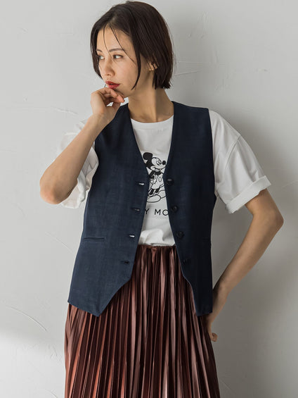【おとなデニム】マニッシュジレ≪洗える≫
