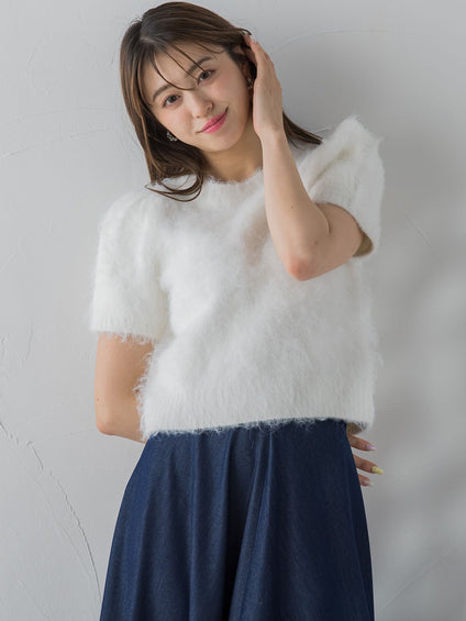 ふわふわパフニットプルオーバー≪手洗い可能≫