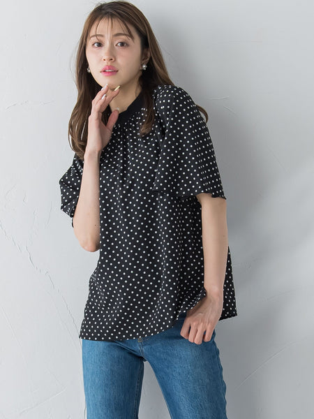WEB別注】ドットジョーゼットブラウス≪手洗い可能≫ | QUEENS COURT 