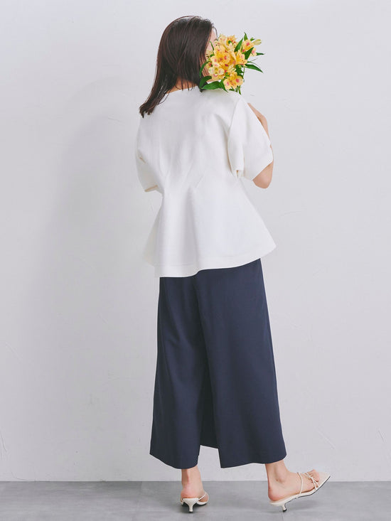 バイカラーラップパンツ《洗濯機で洗える》