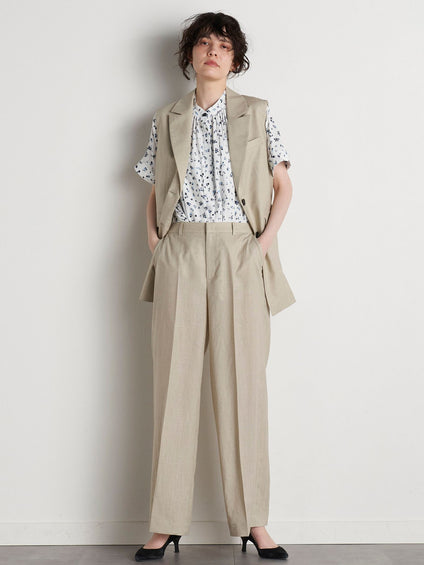 【大きいサイズ】【極】シワになりにくいファージュストレッチパンツ《吸湿速乾/洗濯機で洗える》