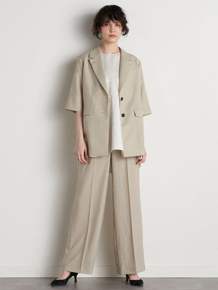 【大きいサイズ】【極】シワになりにくいファージュストレッチパンツ《吸湿速乾/洗濯機で洗える》
