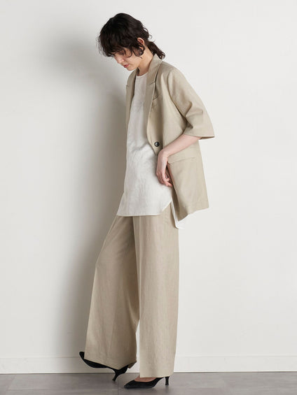【大きいサイズ】【極】シワになりにくいファージュストレッチパンツ《吸湿速乾/洗濯機で洗える》