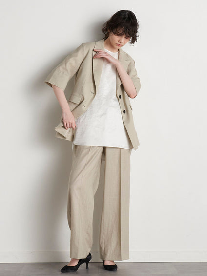 【大きいサイズ】【極】シワになりにくいファージュストレッチパンツ《吸湿速乾/洗濯機で洗える》