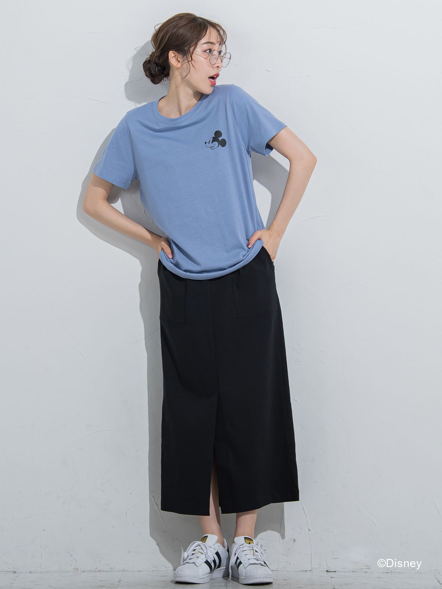 【DISNEY/ディズニー ミッキーマウス】MICKEYコンパクトサイズTシャツ《洗濯機で洗える》