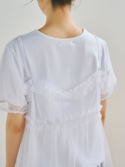 チュールビスチェ付きTシャツ