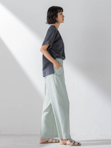 バスクリネンライクパンツ≪シワになりにくい/洗える≫