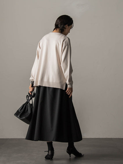 【BIOGRACE】ハート刺繍スウェットライクニットプルオーバー≪手洗い可能≫
