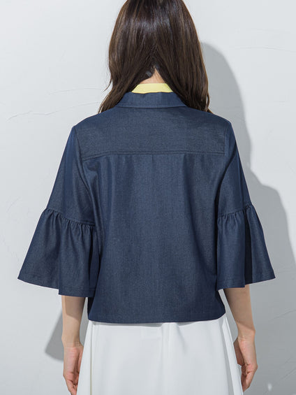 キラキラジュエル付きデニムジャケット