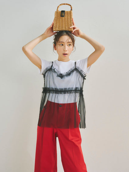 チュールビスチェ付きTシャツ