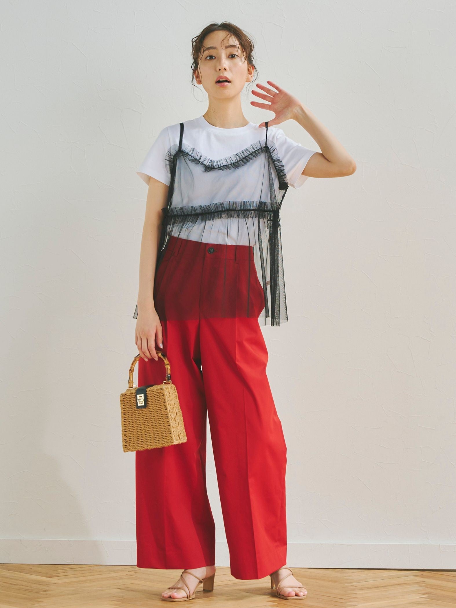 チュールビスチェ付きTシャツ | Droite lautreamont(ドロワット