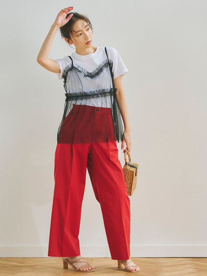 チュールビスチェ付きTシャツ