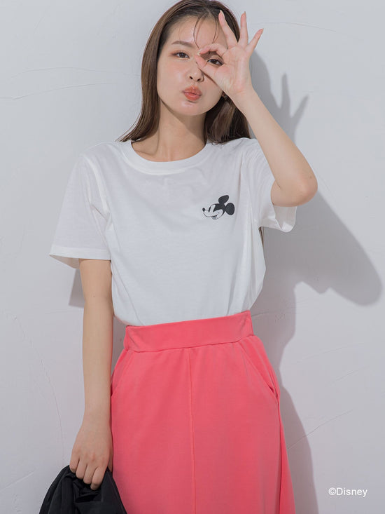 【DISNEY/ディズニー ミッキーマウス】MICKEYコンパクトサイズTシャツ《洗濯機で洗える》