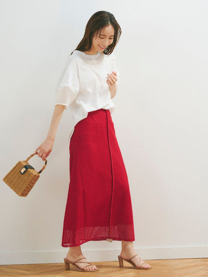 ラッセルメッシュレーススカート