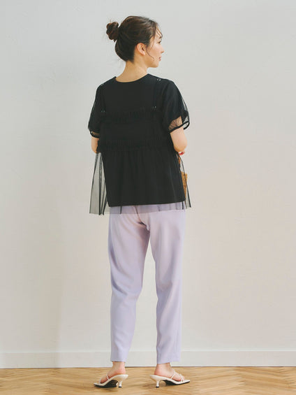チュールビスチェ付きTシャツ