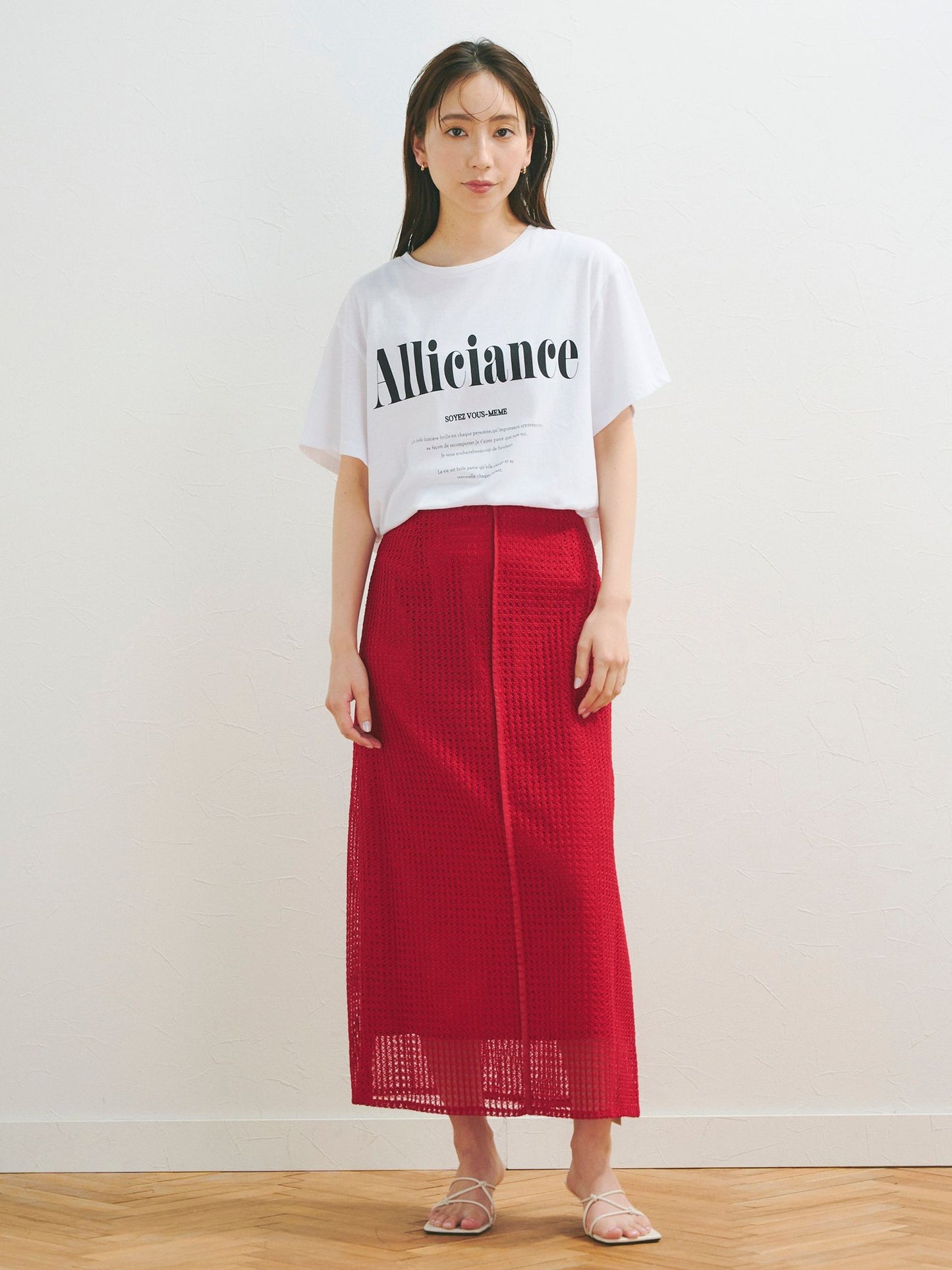 ラッセルメッシュレーススカート