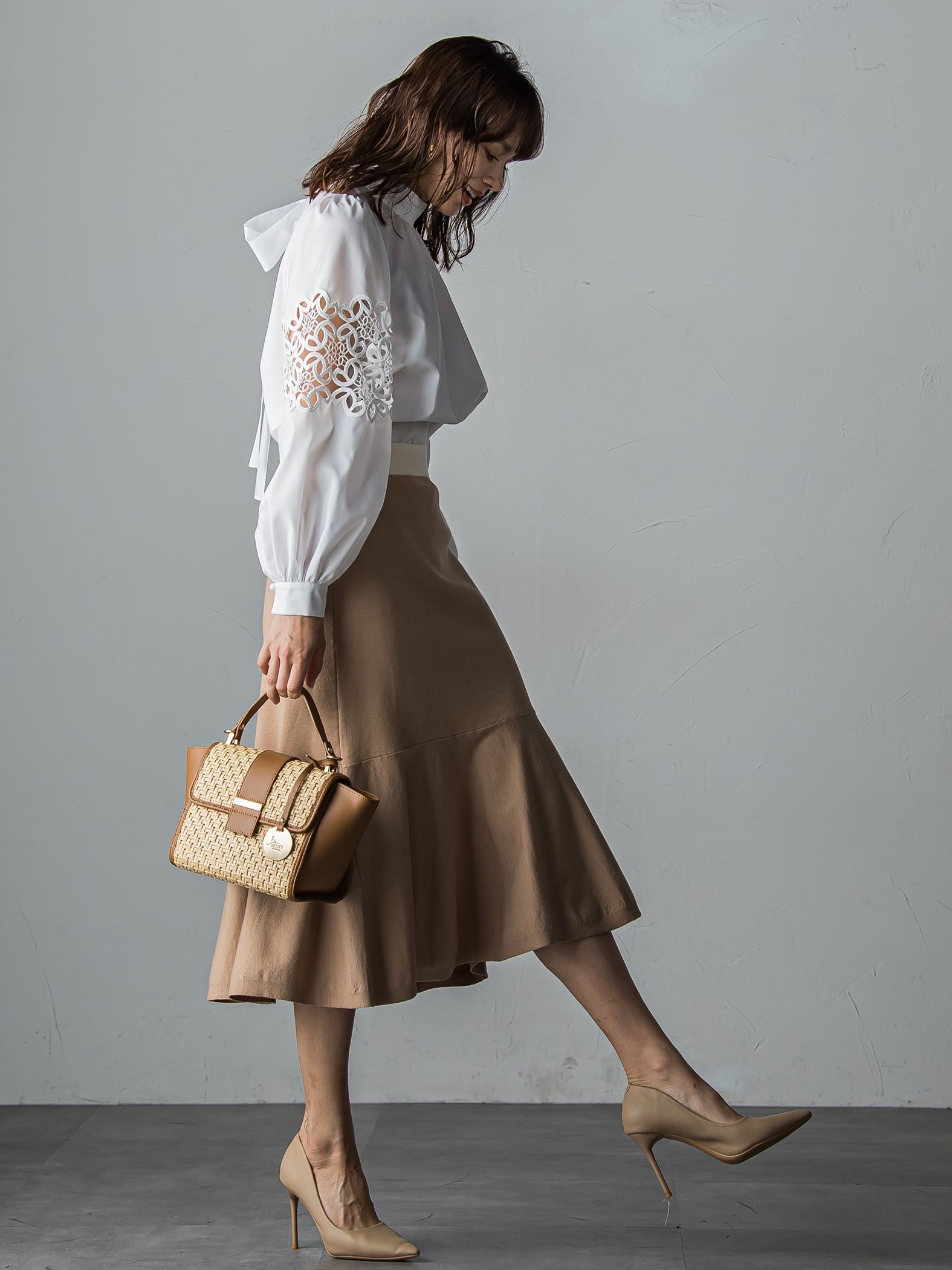 配色ニットスカート≪SET UP対応≫ | Viaggio Blu(ビアッジョブルー
