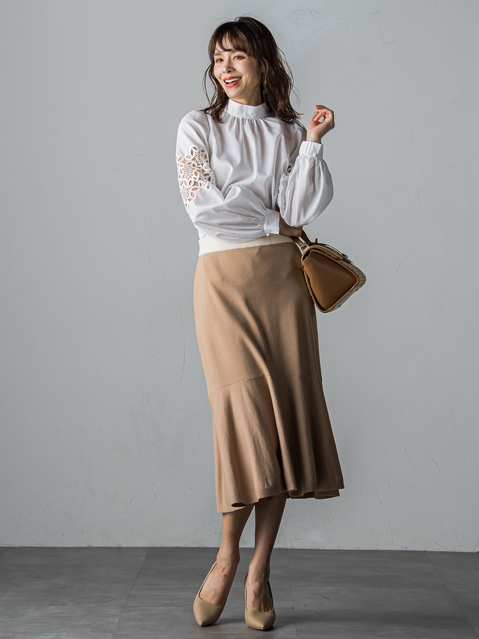 配色ニットスカート≪SET UP対応≫ | Viaggio Blu(ビアッジョブルー
