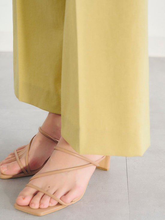 綿麻オックスストレッチパンツ《洗濯機で洗える》